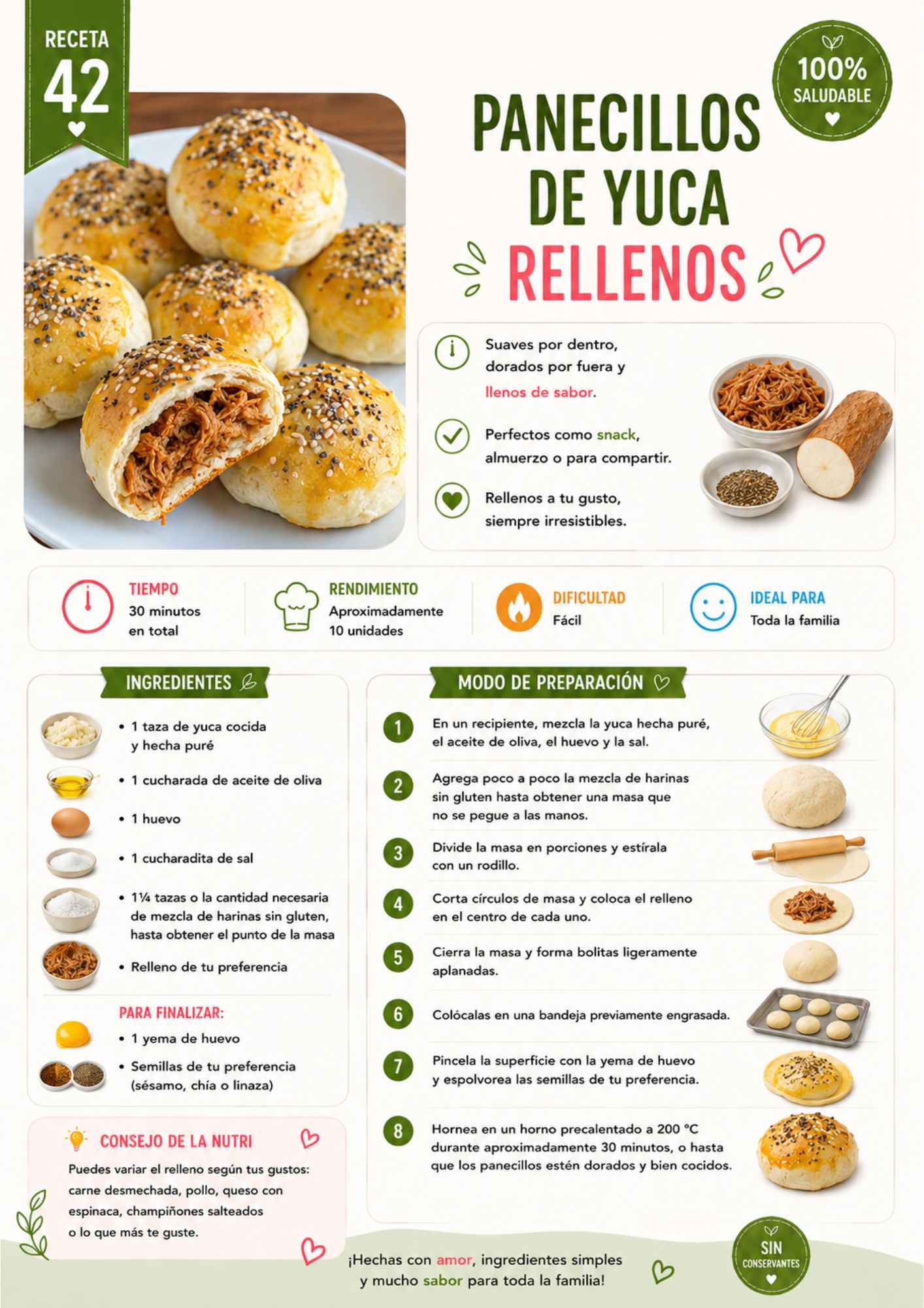 Panecillos de yuca rellenos